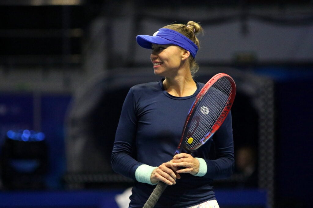 Vera Zvonareva of Russia plays against Diana Shnaider (not