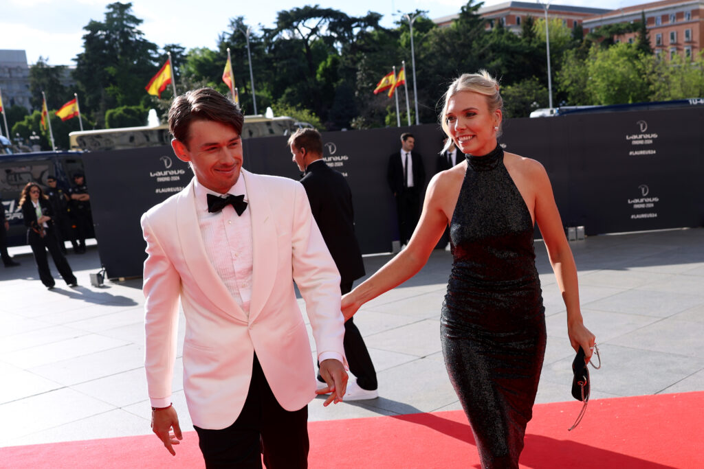 Katie Boulter and Alex de Minaur arrivesat the Laureus World Sports Awards at Galería De Cristal on April 22, 2024 in Madrid, Spain.