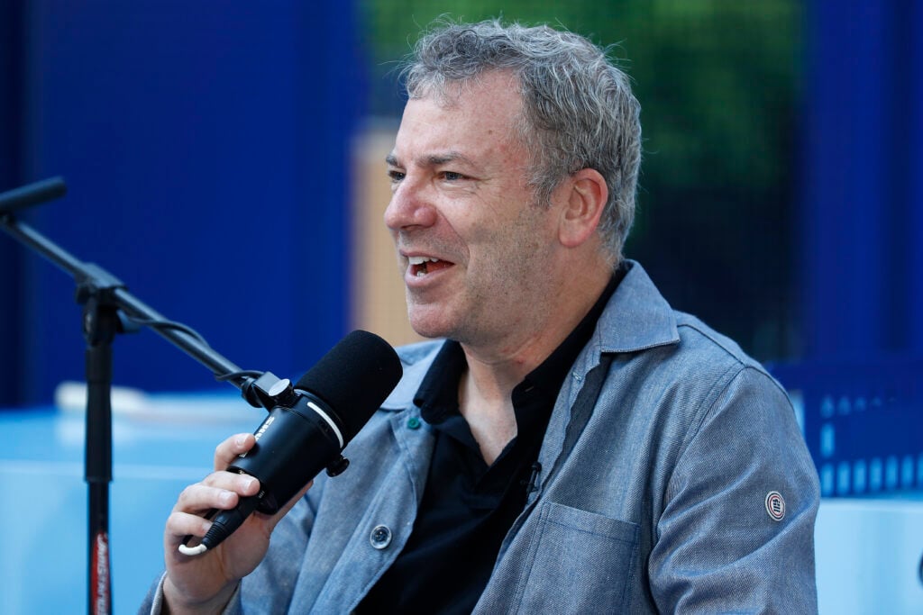 Jon Wertheim speaks during the IBM US Open Event at Madison Square Park on September 04, 2025 in New York City