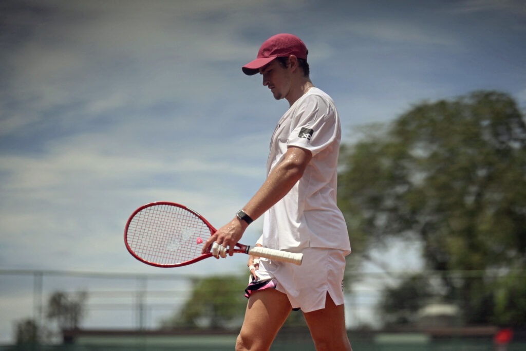 Brazilian tennis player Joao Fonseca walks during a training session open to media at the Itanhanga Golf Club in Rio de Janeiro, Brazil, on February 05, 2026.