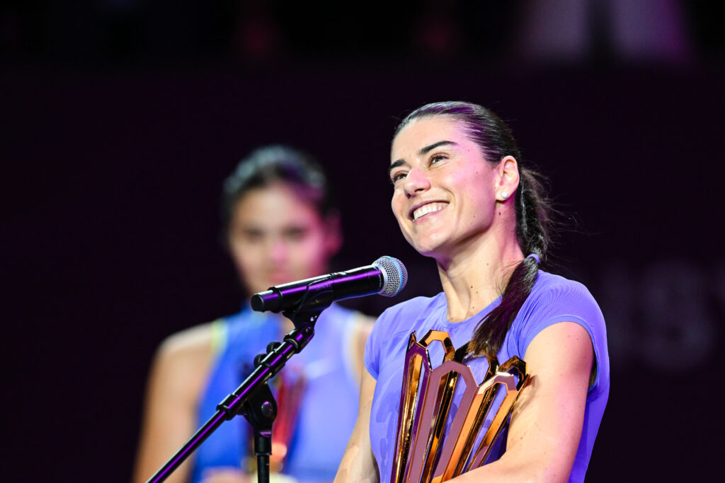 Sorana Cirstea during the Transylvania Open 2026 Singles Final at BT Arena in Cluj-Napoca, Romania, on February 7, 2026