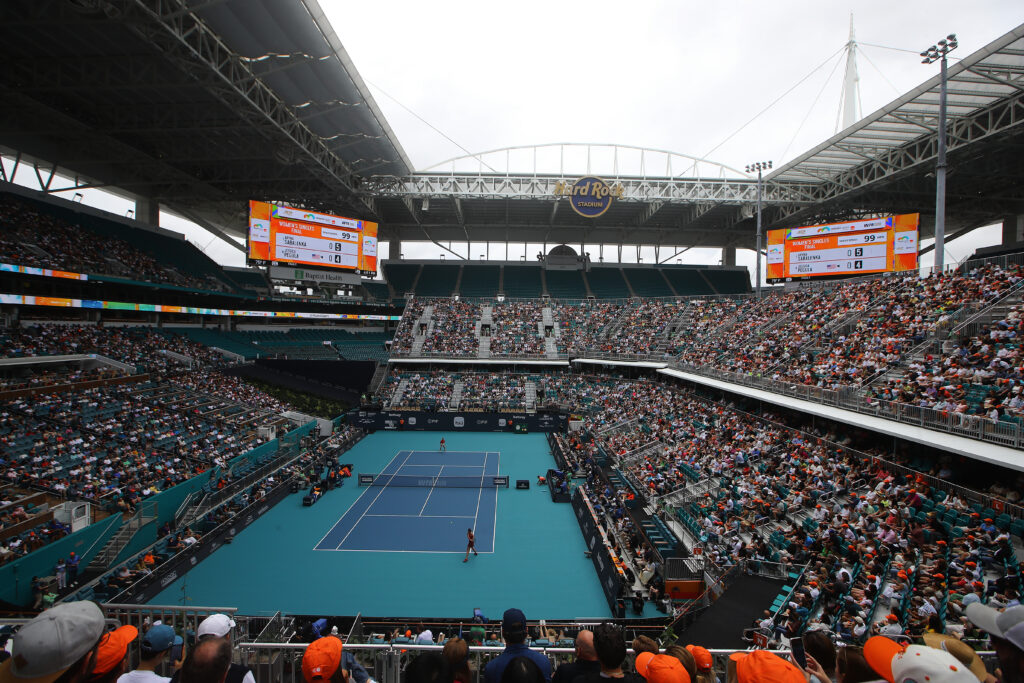 A general view of the Miami Open stadium in 2025