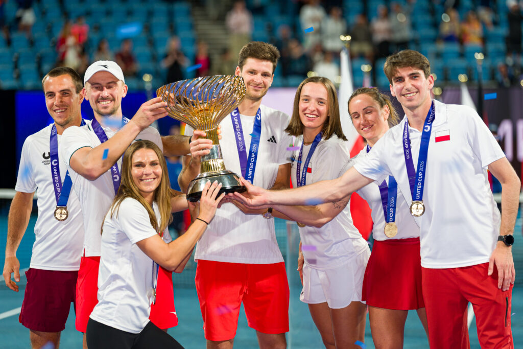 Team Poland celebrate after winning the 2026 United Cup