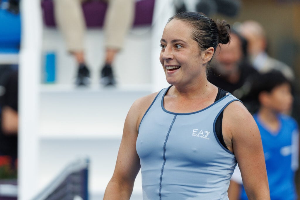 Elisabetta Cocciaretto reacts during the 2026 Qatar Open