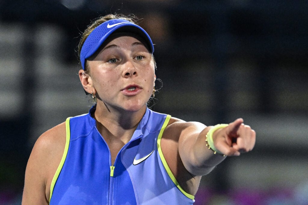 Amanda Anisimova pictured during the 2026 Dubai Tennis Championships