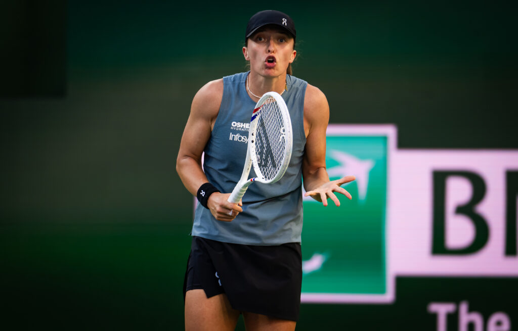 Iga Swiatek pictured at Indian Wells in 2026