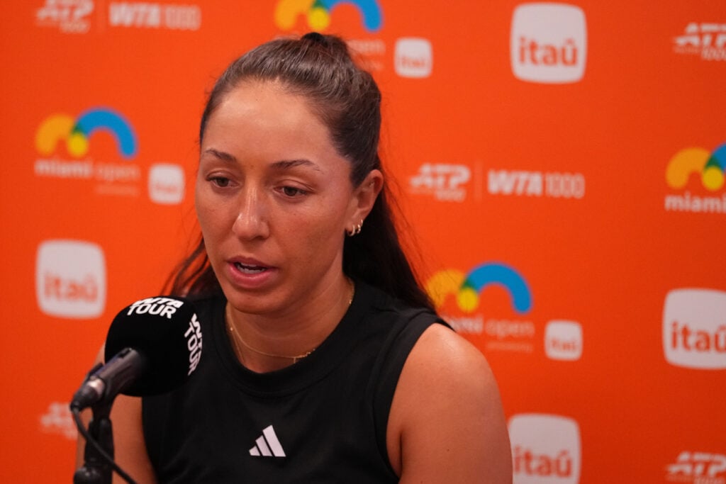 Jessica Pegula speaks to the media ahead of the 2026 Miami Open