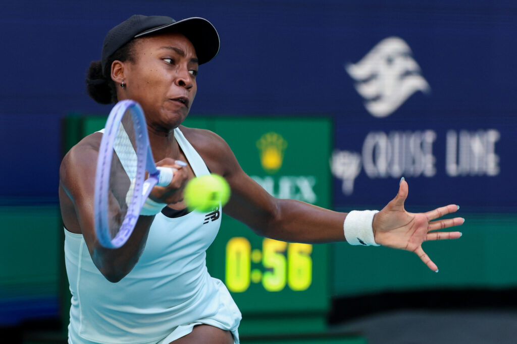 Coco Gauff during WTA tennis tournament Miami Open in Miami, USA, on March 28, 2026