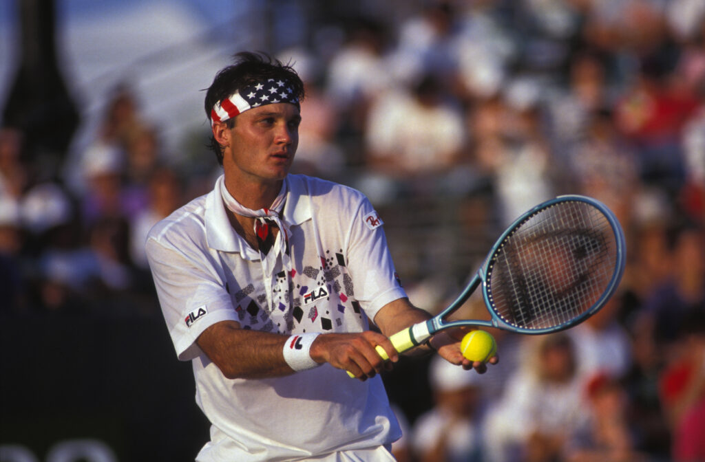 David Wheaton en finale du tournoi de tennis de Key Biscayne le 24 mars 1991, Etats-Unis.
