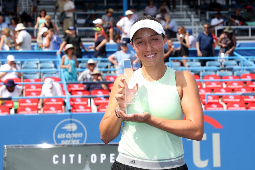 Jessica Pegula celebrates her win at the 2019 Washington Open