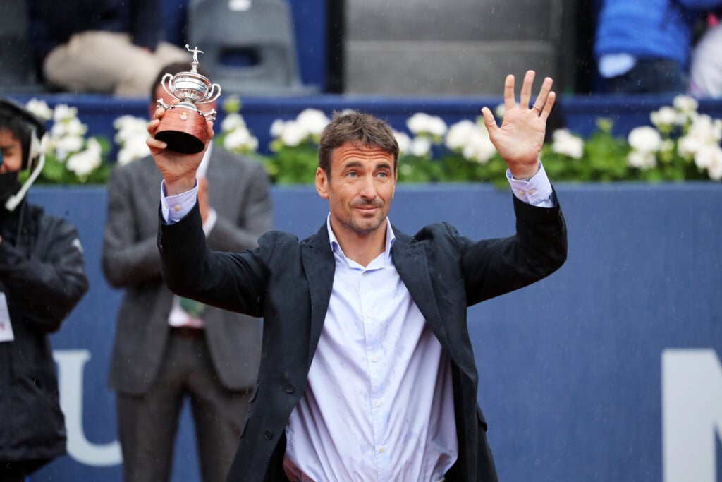 Tribute to Tommy Robredo upon retiring from active tennis after being eliminated by Bernabe Zapata on the first day of the Barcelona Open Banc Sabadell, in Barcelona, on 20th April 2022.