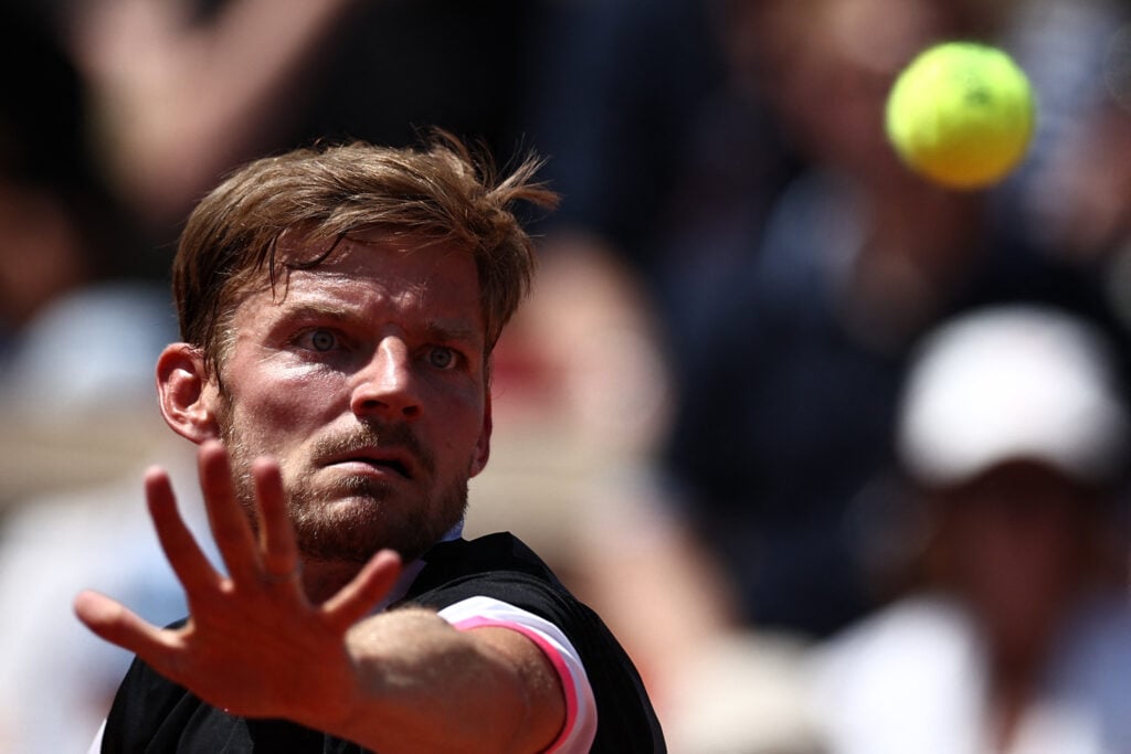 David Goffin in action at the 2023 French Open