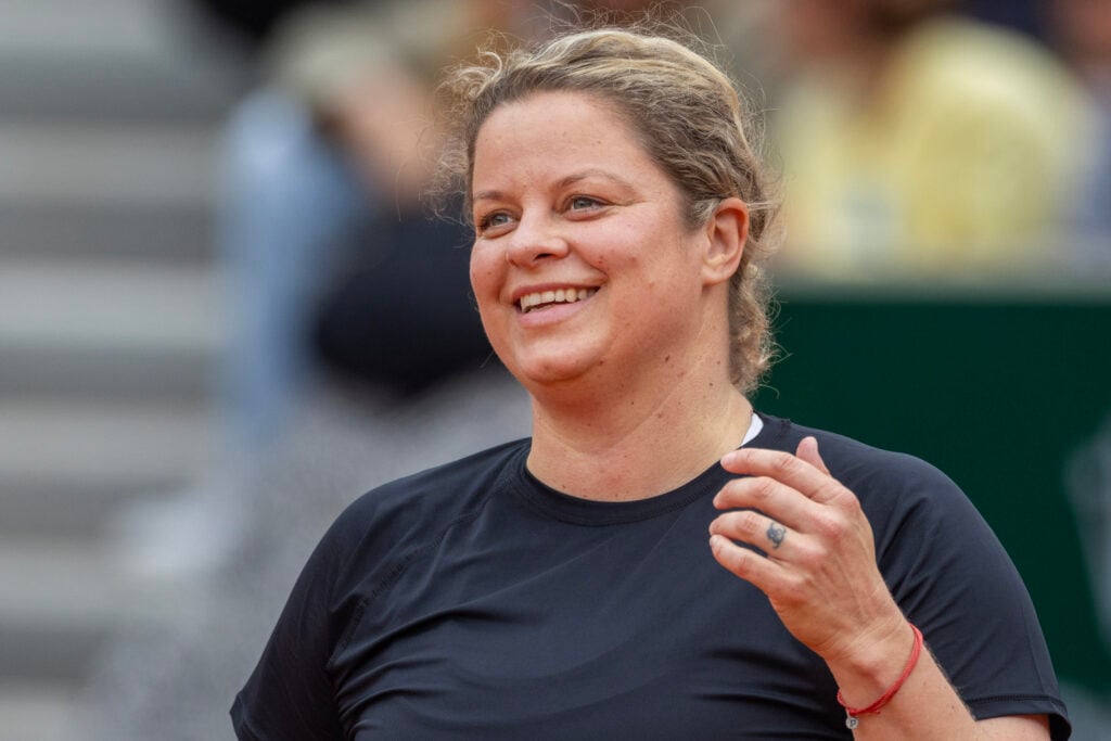 Kim Clijsters pictured at the 2025 French Open