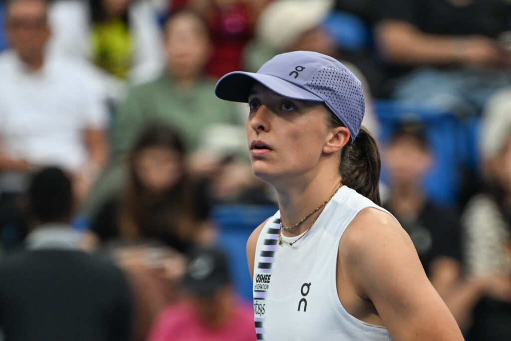 Iga Swiatek pictured at the 2026 Qatar Open