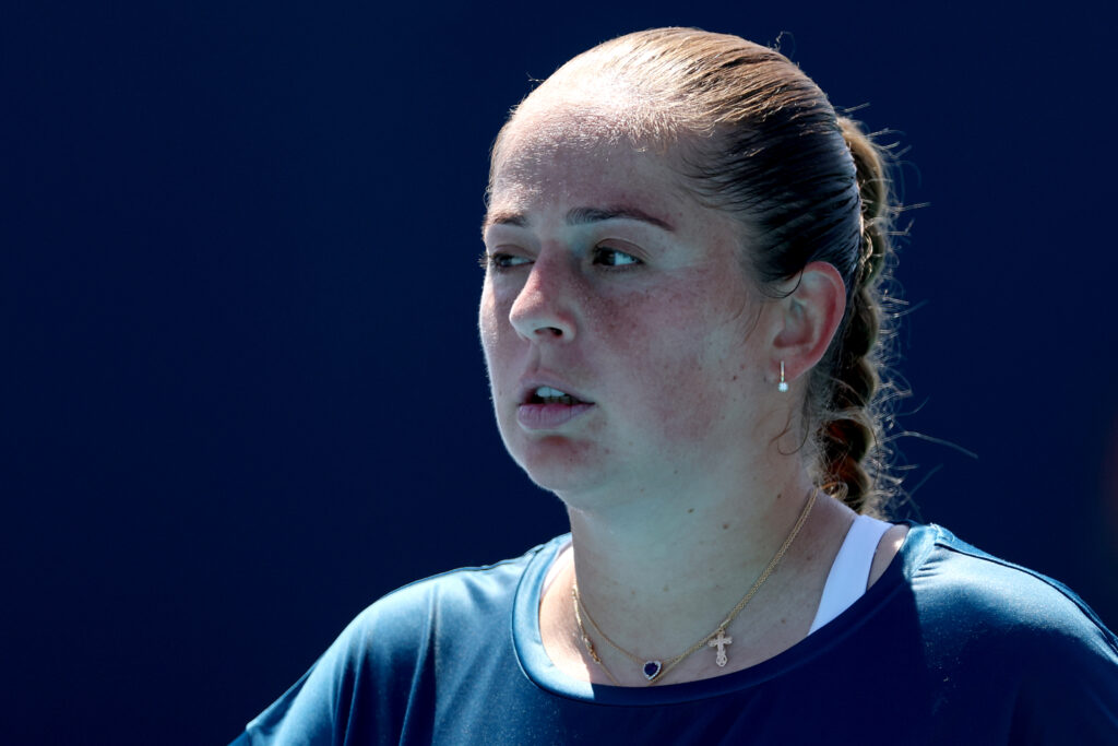 Jelena Ostapenko pictured at the 2026 Miami Open