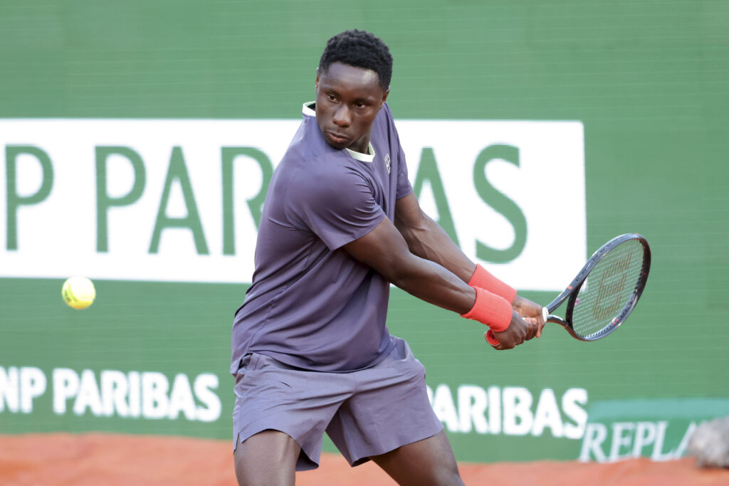 Moise Kouame of France during his first round match against Ugo Humbert of France on day 1 of the Rolex Monte-Carlo Masters 2026, an ATP Masters 1000 at Monte-Carlo Country Club on April 5, 2026 in Roquebrune-Cap-Martin near Monte-Carlo, Monaco.