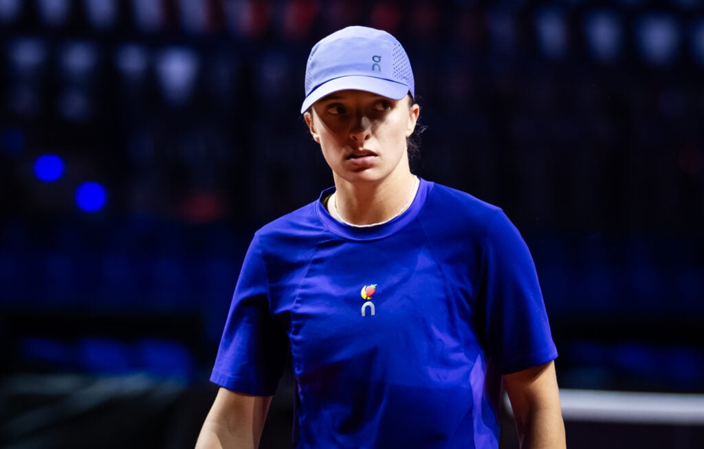 Iga Swiatek pictured at the 2026 Stuttgart Open