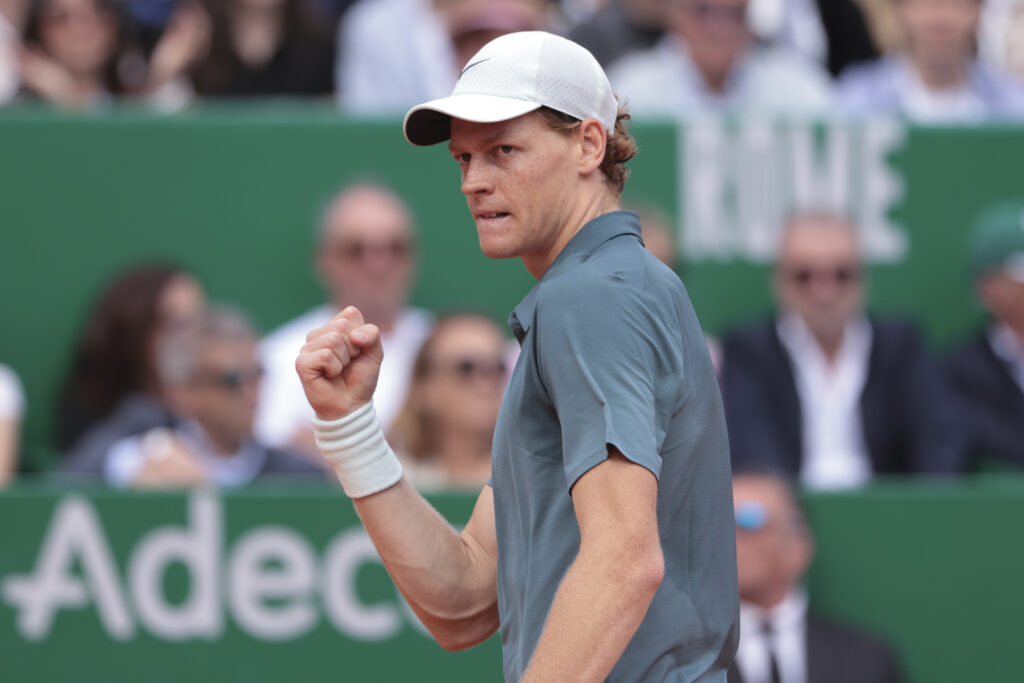 Jannik Sinner celebrates during the 2026 Monte Carlo Masters