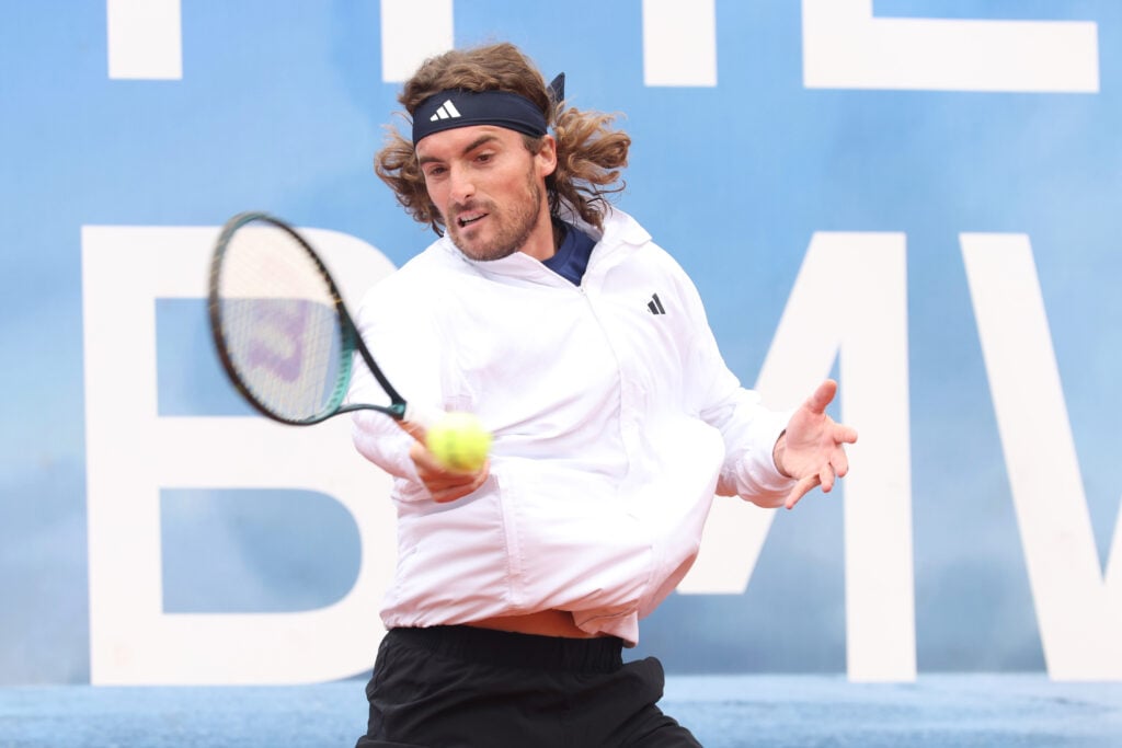 Stefanos Tsitsipas of Greece during a practice session on day two of the BMW Open at MTTC IPHITOS on April 12, 2026 in Munich, Germany.