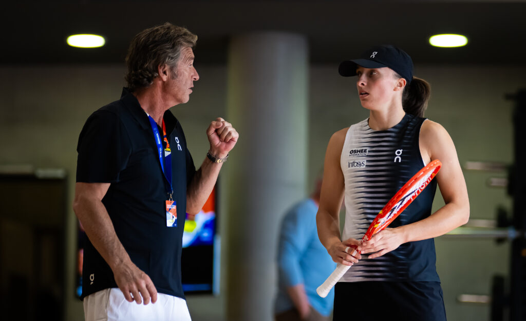 Francisco Roig and Iga Swiatek pictured together in Stuttgart.