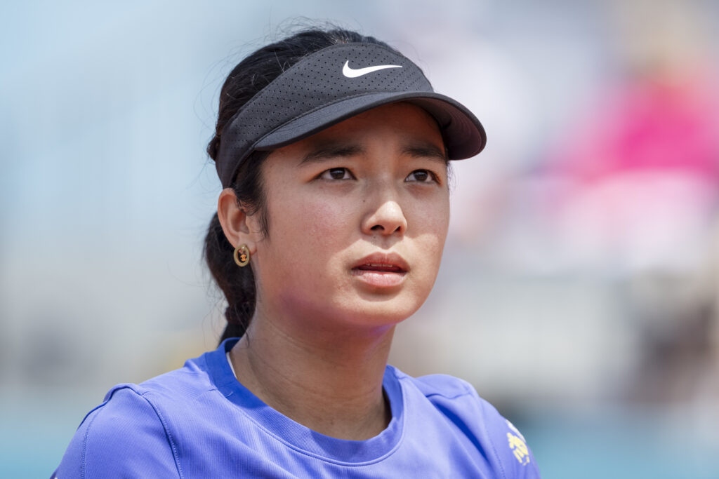 Alex Eala reacts during the 2026 Madrid Open