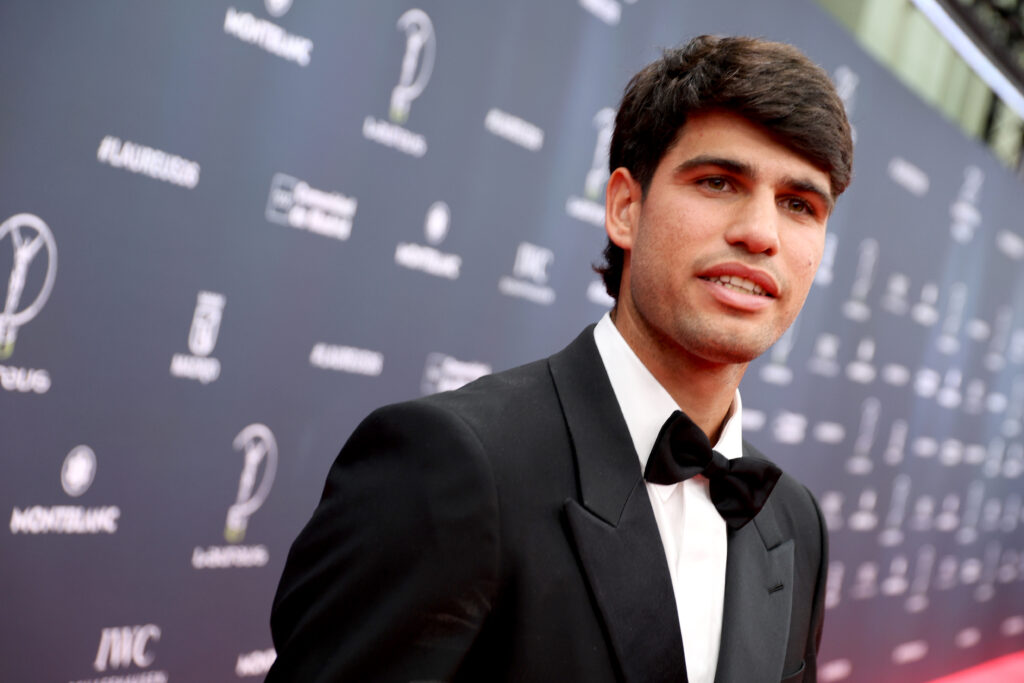 Spanish tennis player Carlos Alcaraz attends the Laureus World Sports Awards Madrid 2026 on April 20, 2026 in Madrid, Spain.