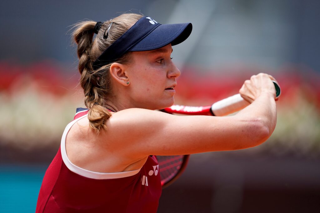 Elena Rybakina in action at the 2026 Madrid Open