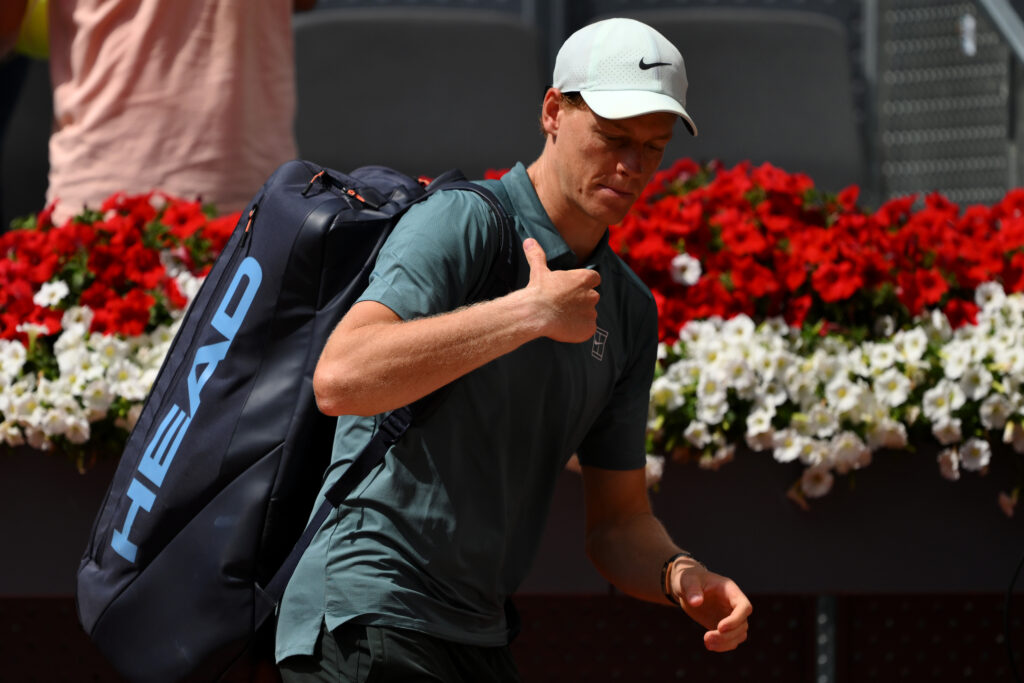 Jannik Sinner leaves the court after his fourth-round match at the 2026 Madrid Open