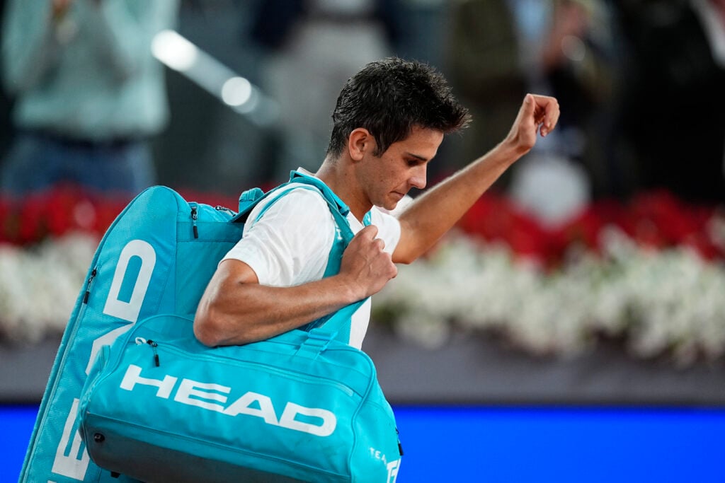 Rafael Jodar waves to the crowd as he leaves the court