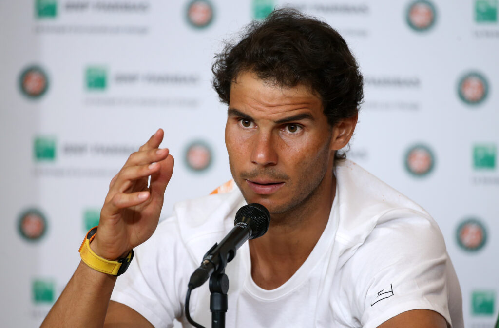 Rafael Nadal speaks at the 2017 French Open