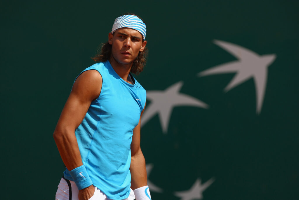 Rafael Nadal looks on