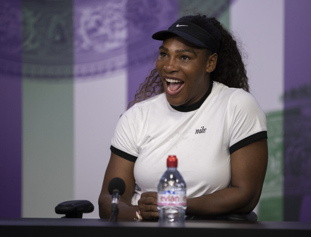Serena Williams pictured at Wimbledon in 2018