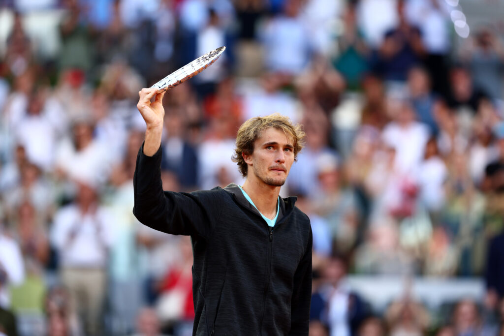 Alexander Zverev reacts after losing the 2022 Madrid Open final