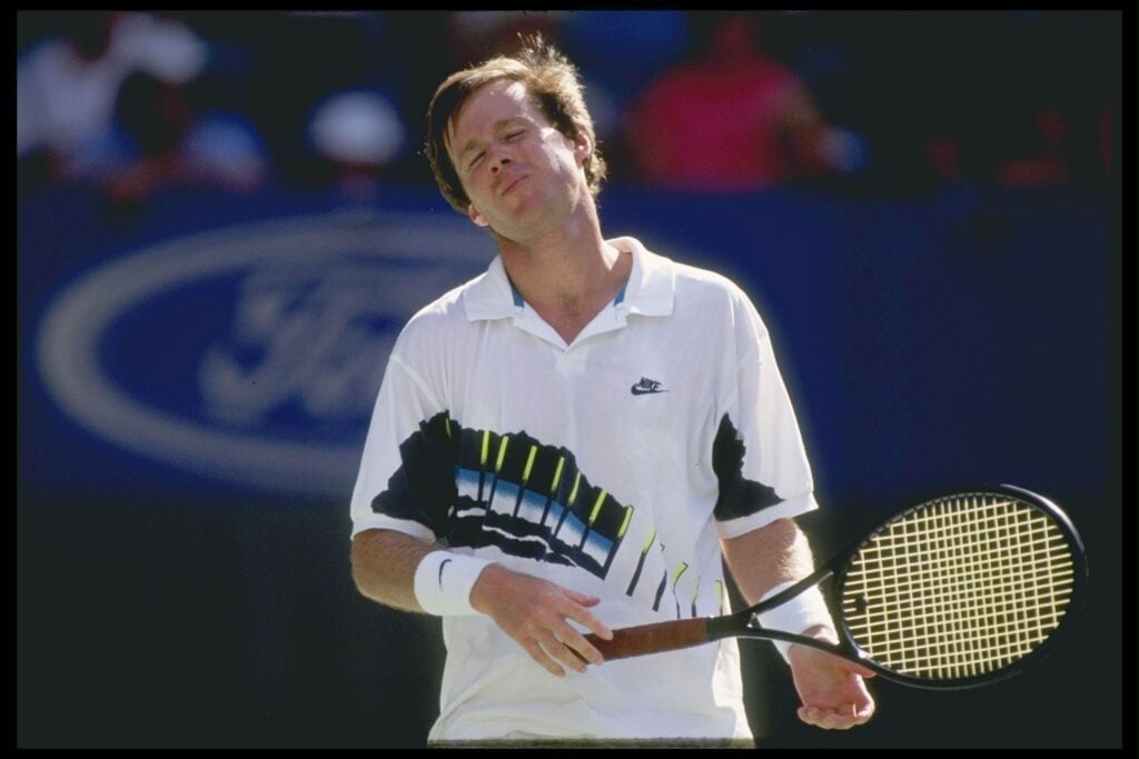 Jan 1991: Patrick McEnroe of the USA during the Australian open at Flinders Park, Melbourne.