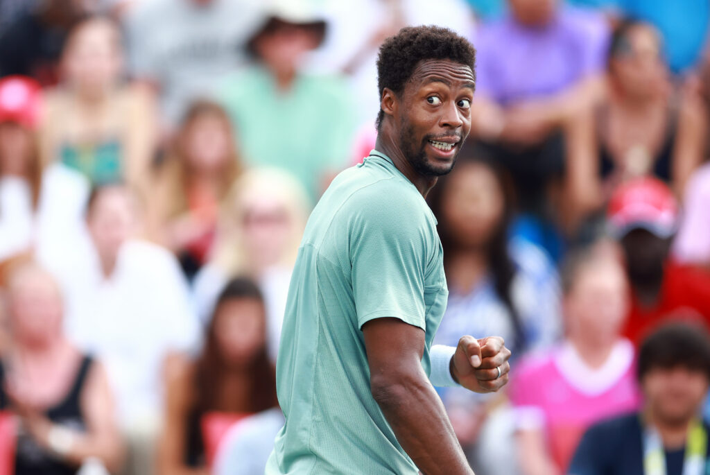 Gael Monfils reacts during the 2023 Canadian Open