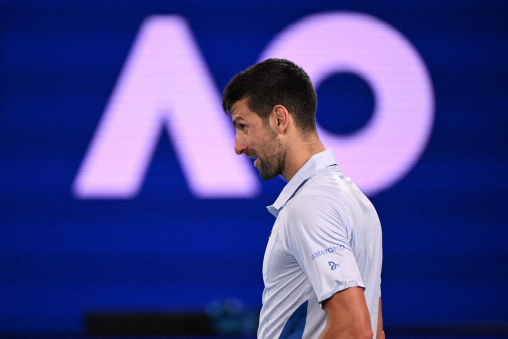 Novak Djokovic pictured at the 2024 Australian Open