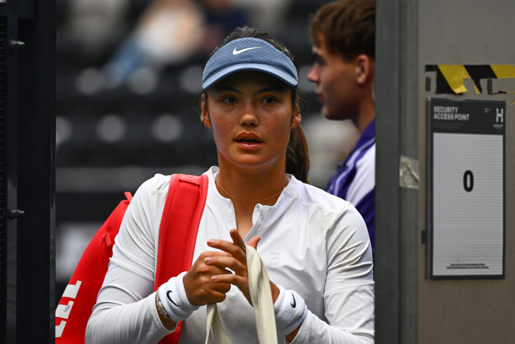 Emma Raducanu pictured at the 2026 Hobart International