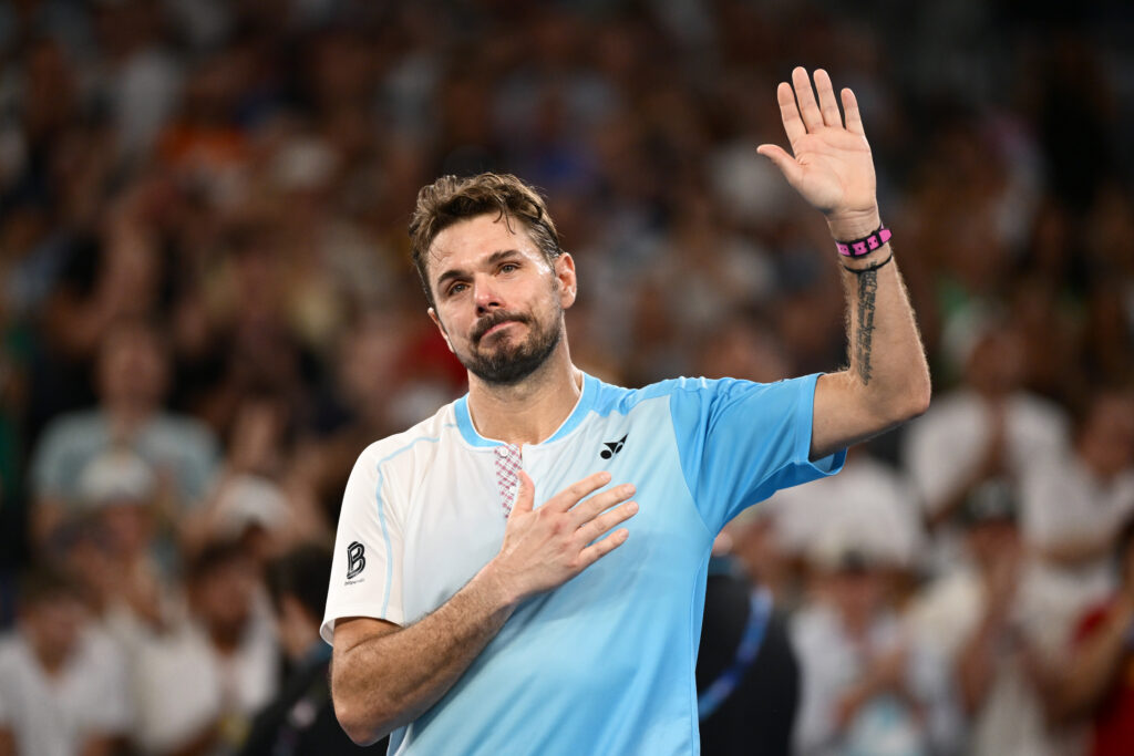 Stan Wawrinka acknowledges the crowd at the 2026 Australian Open
