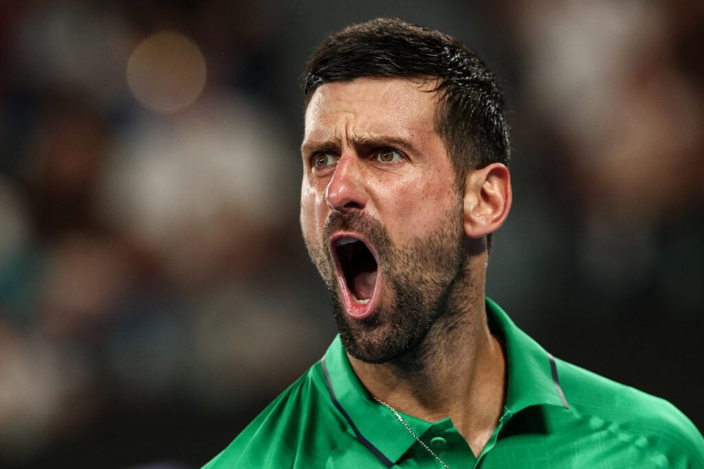 Novak Djokovic celebrates at the 2026 Australian Open
