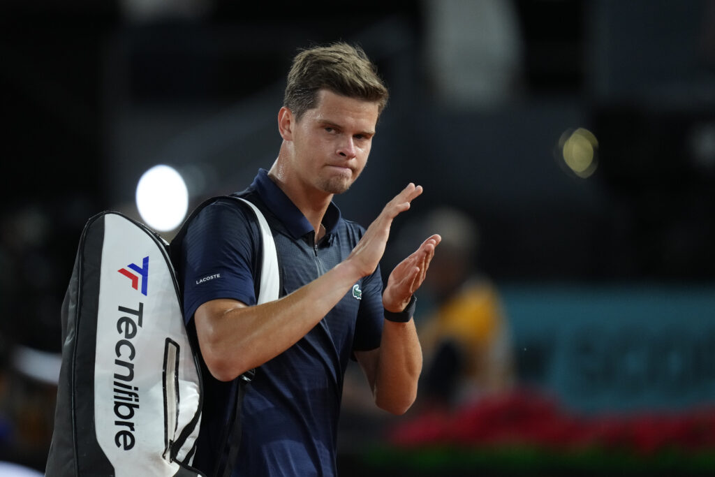 Alexander Blockx walks off the court after losing his Madrid Open semi-final match