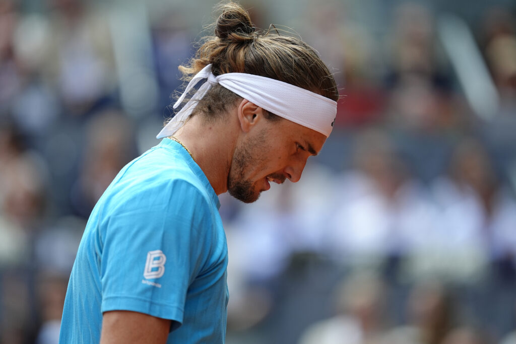 Alexander Zverev reacts during the 2026 Madrid Open final