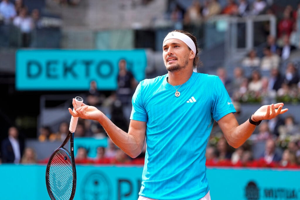 Alexander Zverev reacts during the 2026 Madrid Open final