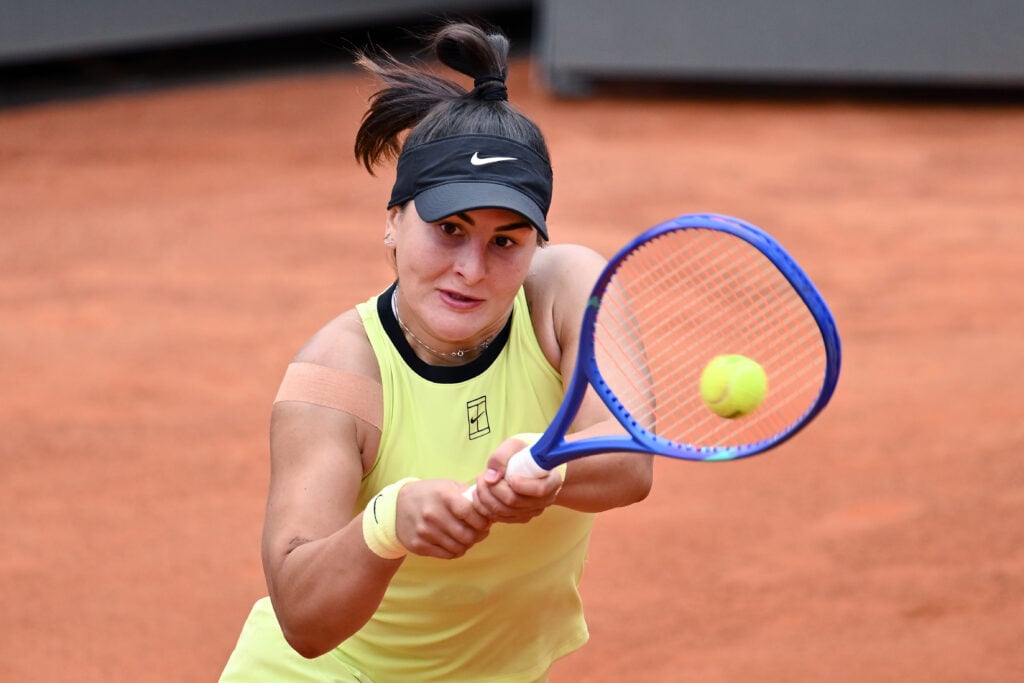 Bianca Andreescu in action at the 2026 Italian Open