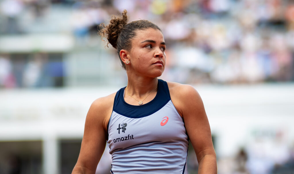 Jasmine Paolini reacts during the 2026 Italian Open