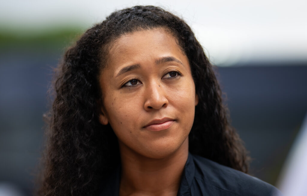Naomi Osaka talks to the media after beating Diana Shnaider at the 2026 Italian Open.