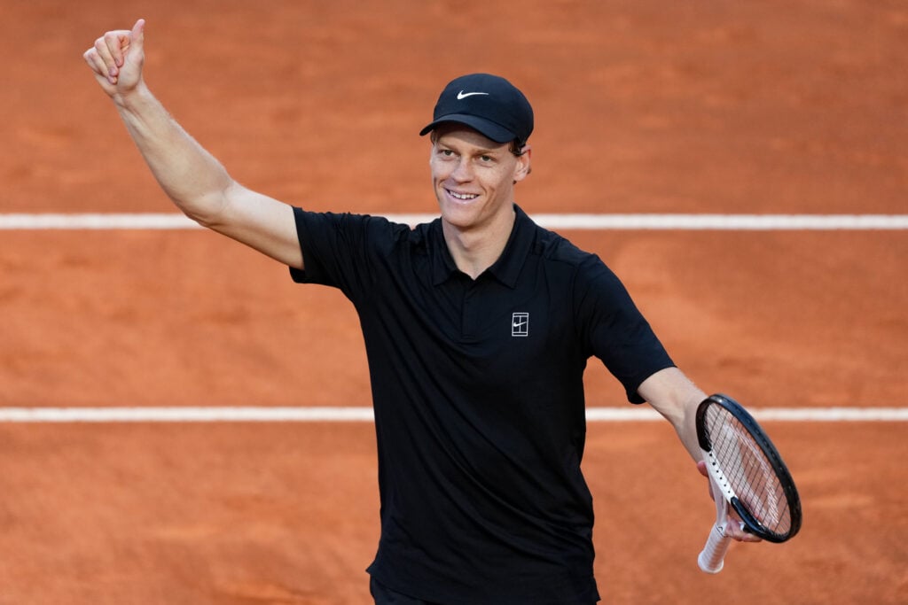 Jannik Sinner of Italy celebrates the victory of the Internazionali BNL d'Italia 2026 tennis tournament at Foro Italico in Rome (Italy), May 17th, 2026