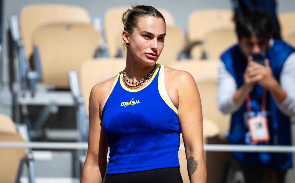 Aryna Sabalenka during practice ahead of Roland Garros in 2026.