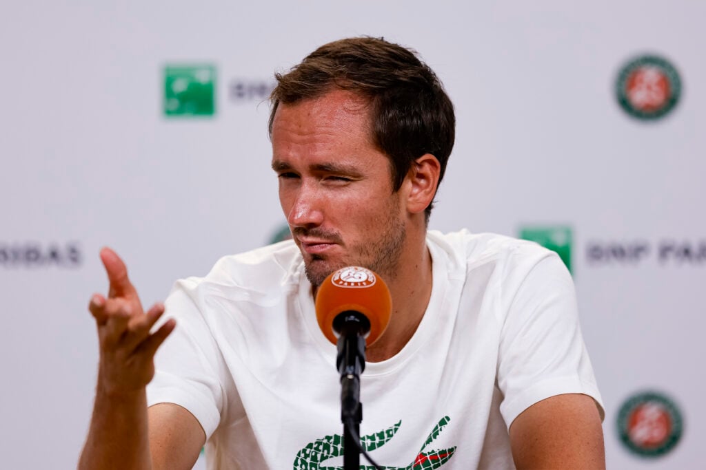 Daniil Medvedev pictured during a French Open press conference.