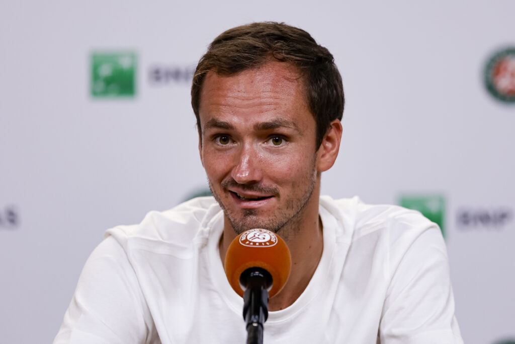 Daniil Medvedev pictured during a Roland Garros press conference