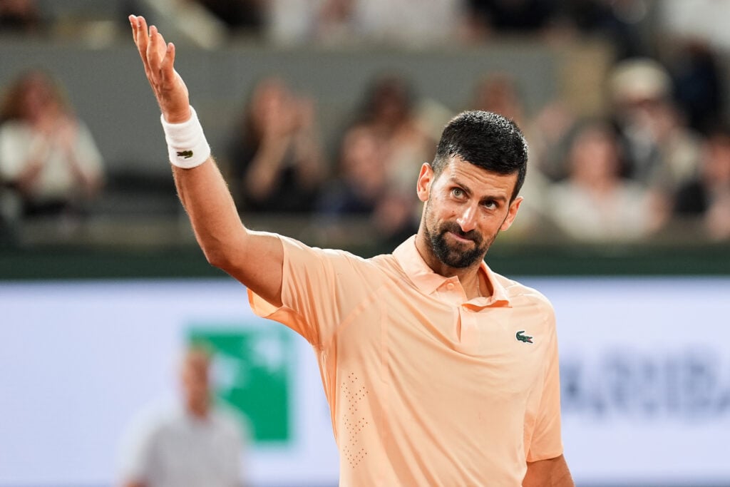 Novak Djokovic celebrates